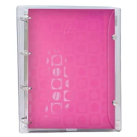 Caderno Argolado DAC Vision Colegial PVC Cristal Rosa