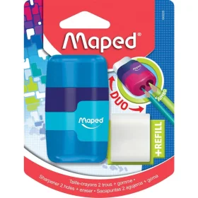 Apontador com Deposito + Borracha 2 Furos Connect Sortido Maped