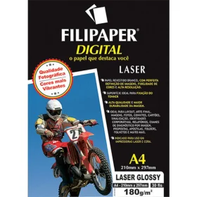Papel Glossy Filipaper Laser Pro 180g A4 30 Fls