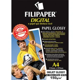 Papel Glossy Ink Jet 150G A4 50 Fls Filipaper