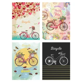 Caderno Máxima Capa Dura Costurado Universitário Bicycles 96 Fls. Sortido