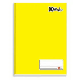Caderno Máxima Capa Dura Costurado Universitário Amarelo 80 Fls.