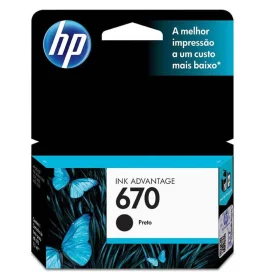 Cartucho de Tinta HP 670 Preto Original CZ113AB