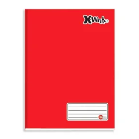 Caderno Máxima Capa Dura Costurado Universitário Capa Vermelho 96 Fls.