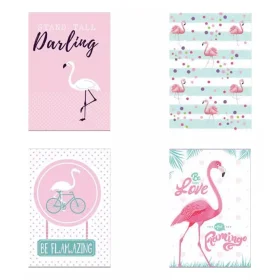 Caderno Máxima Capa Dura Costurado Universitário Flamingos 96 Fls. Sortido