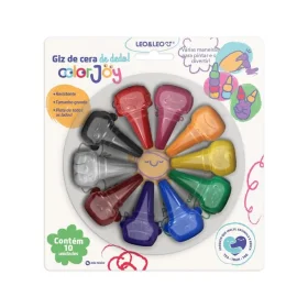 Giz de Cera de Dedo Color Joy 10 Cores