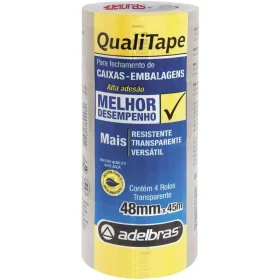 Fita Para Empacotamento Adelbras 520 Transparente 48mm x 45m 4 Un.