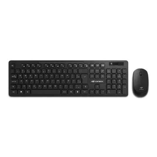 Kit Teclado e Mouse Sem Fio C3 Tech Preto K-W20BK