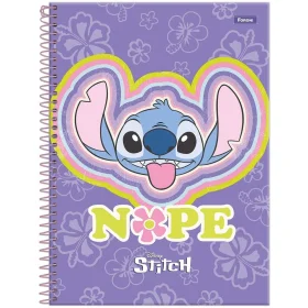Caderno Foroni Stitch Capa Dura Universitário 160 Fls.