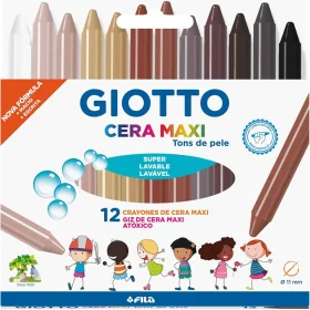 Gizão de Cera 12 Cores Tons de Pele Giotto Maxi
