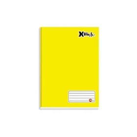 Caderno Máxima Capa Dura Costurado 1/4 (Pequeno) Amarelo 96 Fls.
