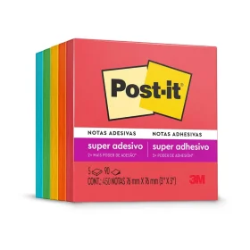 Bloco de Notas Adesivas Post-it® Cubo Tropical 76mm x 76mm 450 Fls