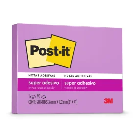 Bloco de Notas Super Adesivas Post-it® Reciclado Roxo 76mm x 102mm 90 Fls