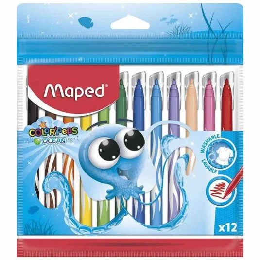 Caneta Hidrográfica Maped 12 Cores Polvo