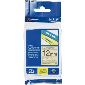Fita Rotulador Brother 12mm Ouro Geométrico / Preto TZE-MPGG31