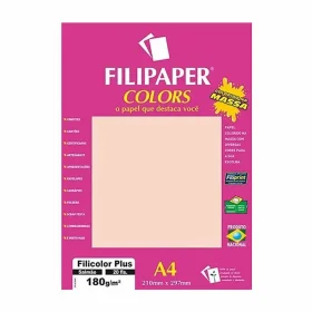 Papel Filipaper Filicolor Plus Salmão A4 180g 20 Fls