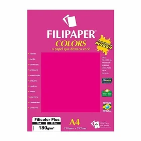 Papel Filipaper Filicolor Plus Rosa Pink A4 180g 20 Fls