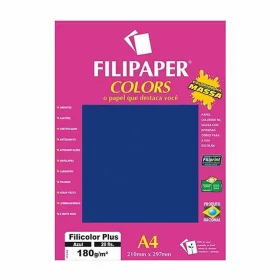 Papel Filipaper Filicolor Plus Azul A4 180g 20 Fls