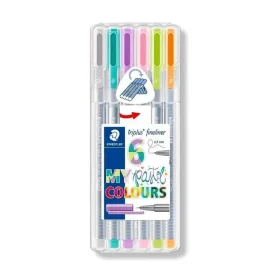 Caneta Staedtler Fineliner Triplus 0.3 6 Cores Tons Pastel
