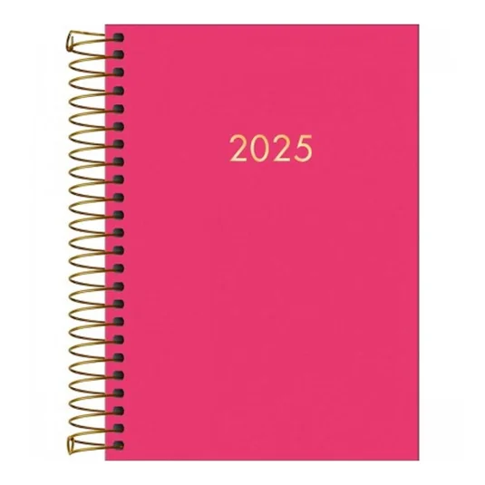 Agenda Executiva 2025 Diária Napoli Espiral Rosa Tilibra