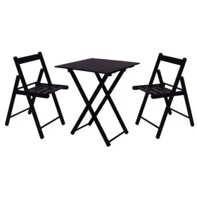 Conjunto Mesa e Cadeiras Dobrável Lille Castanho Escuro 3 Peças Tramontina