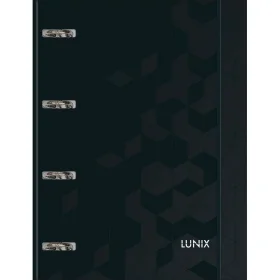 Caderno Argolado Cartonado Universitário Lunix Preto Tilibra