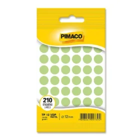 Etiqueta Autoadesiva Verde Pastel 12mm 5 Fls Tp12 Pimaco