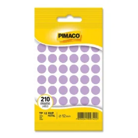 Etiqueta Autoadesiva Roxa Pastel 12mm 5 Fls Tp12 Pimaco