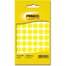 Etiqueta Autoadesiva Amarela Pastel 12mm 5 Fls Tp12 Pimaco