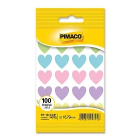 Etiqueta Autoadesiva Coração Multicolor Pastel 12mm 5 Fls Tp18 Pimaco