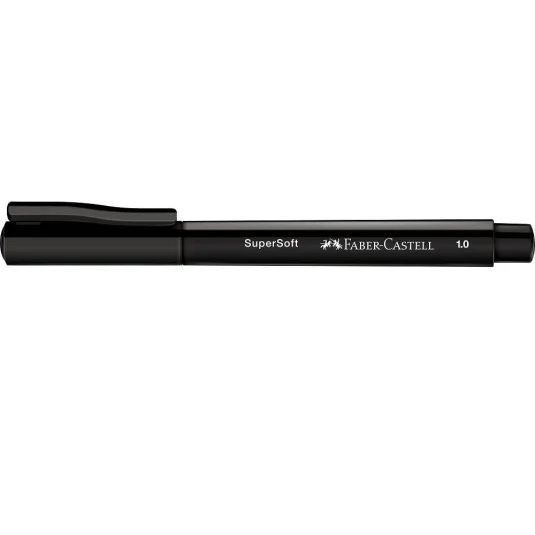 Caneta Ponta Porosa 1.0 Faber-Castell Supersoft Preto