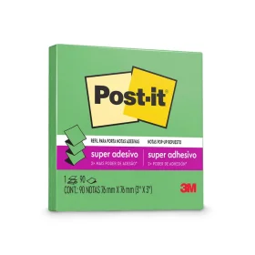 Bloco de Notas Super Adesivas Post-it® Refil Verde Limão 76mm x 76mm 90 Fls