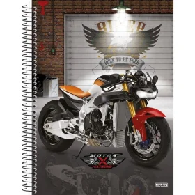 Caderno São Domingos Capa Dura Universitário 80 Fls Super Motos Sortido
