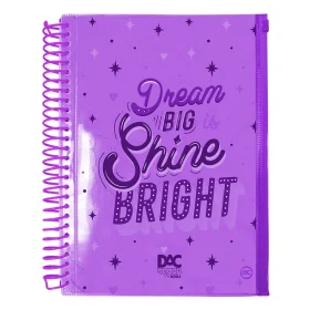 Caderno Argolado DAC Bubble Universitário Capa PVC Neon