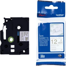 Fita Rotulador Brother Cetim 12mm Ouro / Branco TZE-R234