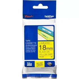 Fita Rotulador Brother 18mm Preto / Amarelo TZES-E4