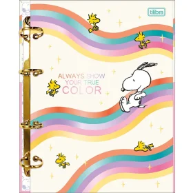 Caderno Argolado Tilibra Cartonado Colegial 160 Fls Snoopy