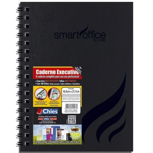 Caderno de Reunião Chies 1/4 (Pequeno) Espiral 100 Fls
