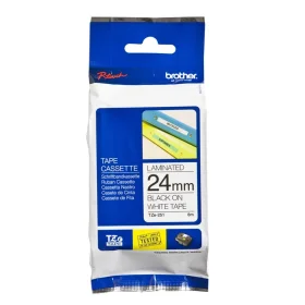 Fita Rotulador Brother 24mm Preto / Branco Ecológica TZE-251