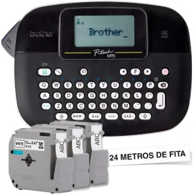 Rotulador Brother Eletrônico Preto PT-M95 Com 3 Fitas