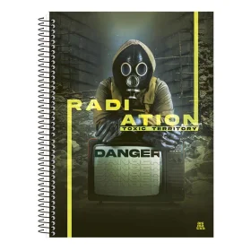 Caderno Animativa Capa Dura Universitário 80 Fls Radioactive Sortido