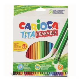 Lápis de Cor Carioca 24 Cores Apagável