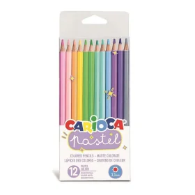 Lápis de Cor Carioca 12 Cores Pastel Hexagonal