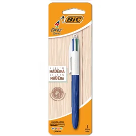 Caneta Esferográfica BIC Retrátil 4 Cores Wood Style