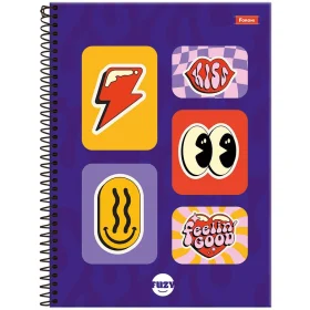 Caderno Foroni Espiral Fuzy 80 Fls Sortido