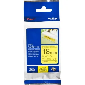Fita Rotulador Brother 18mm Preto / Amarelo TZES-641
