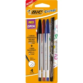 Caneta Cristal BIC 1.0 Azul, Preto e Vermelho + 1 Intensity Preta