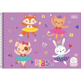 Caderno Tilibra Espiral Desenho 48 Fls. Capa Dura Sapeca Feminino Sortido