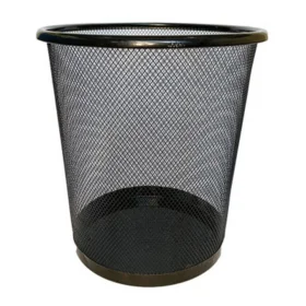Lixeira Office Aramado Metal Preto