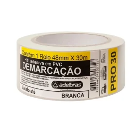 Fita Demarcação de Solo Branco 48mm X 30m Adelbras